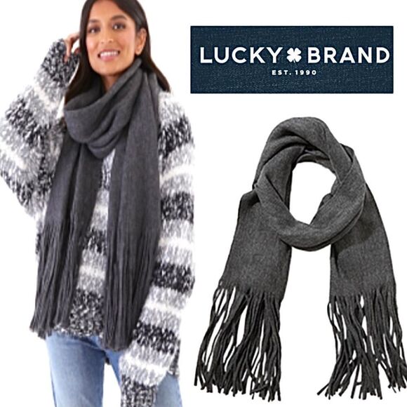 Lucky Brand Solid Brushed Scarf (Gray) - Picture 1 of 6